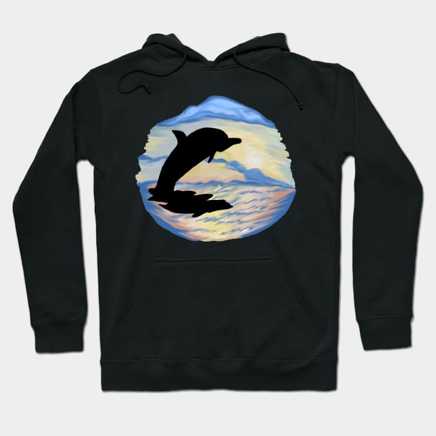 Dolphin at Sunset Hoodie by MirandaMarcy